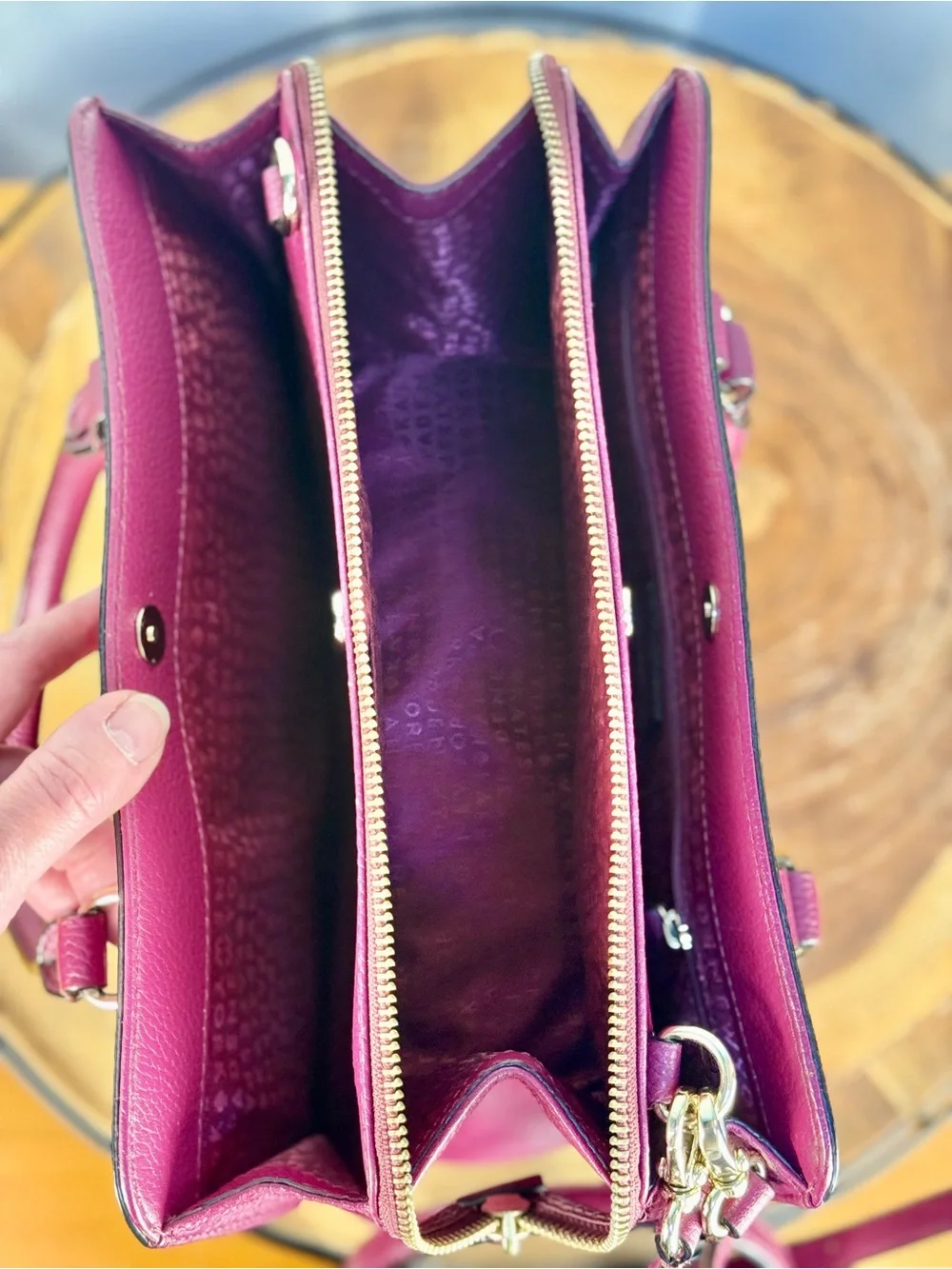 Kate Spade Berry Red Pebbled Leather Mulberry Street Lise Satchel Crossbody EUC